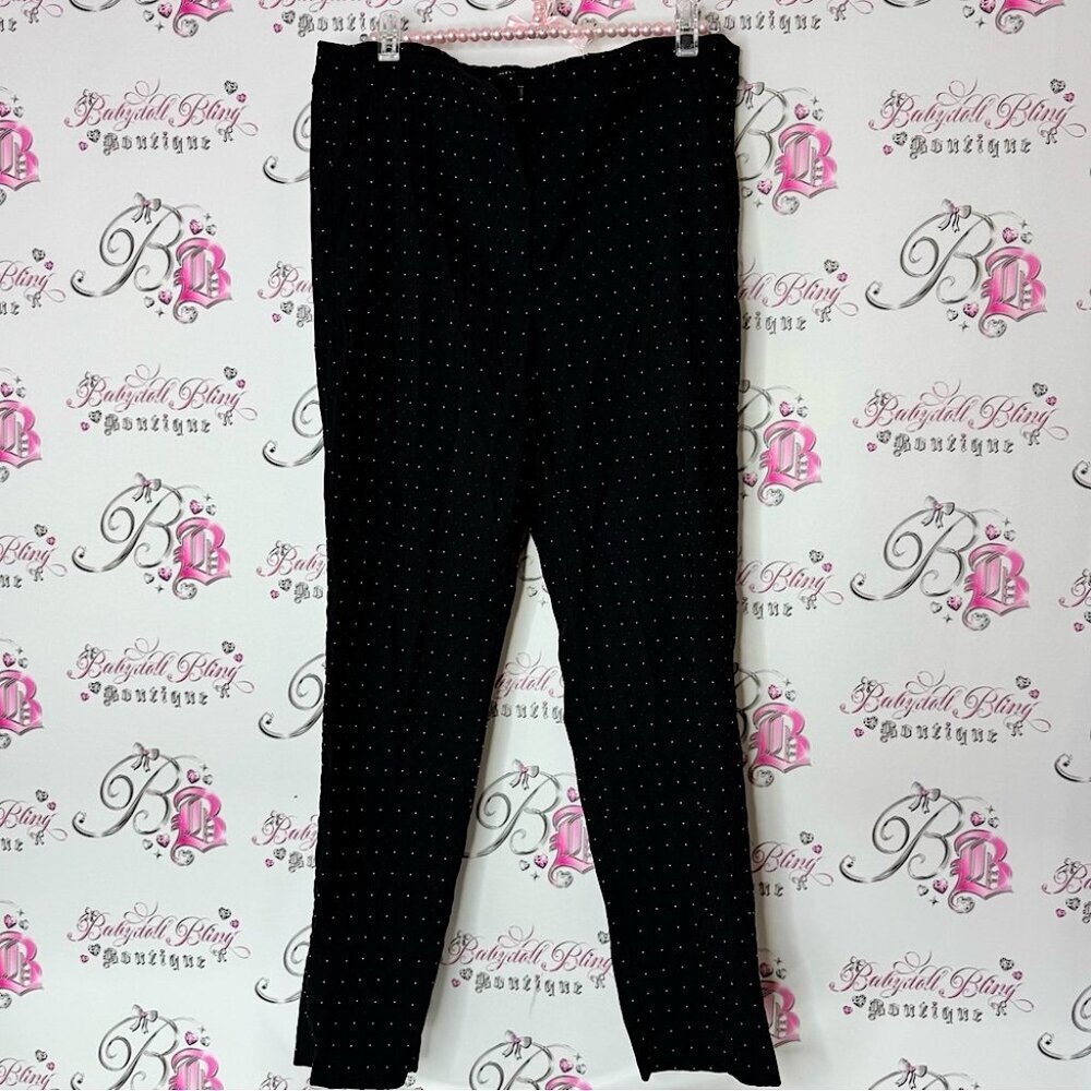 Zara pants polka dot black white stretchy bottoms dotted